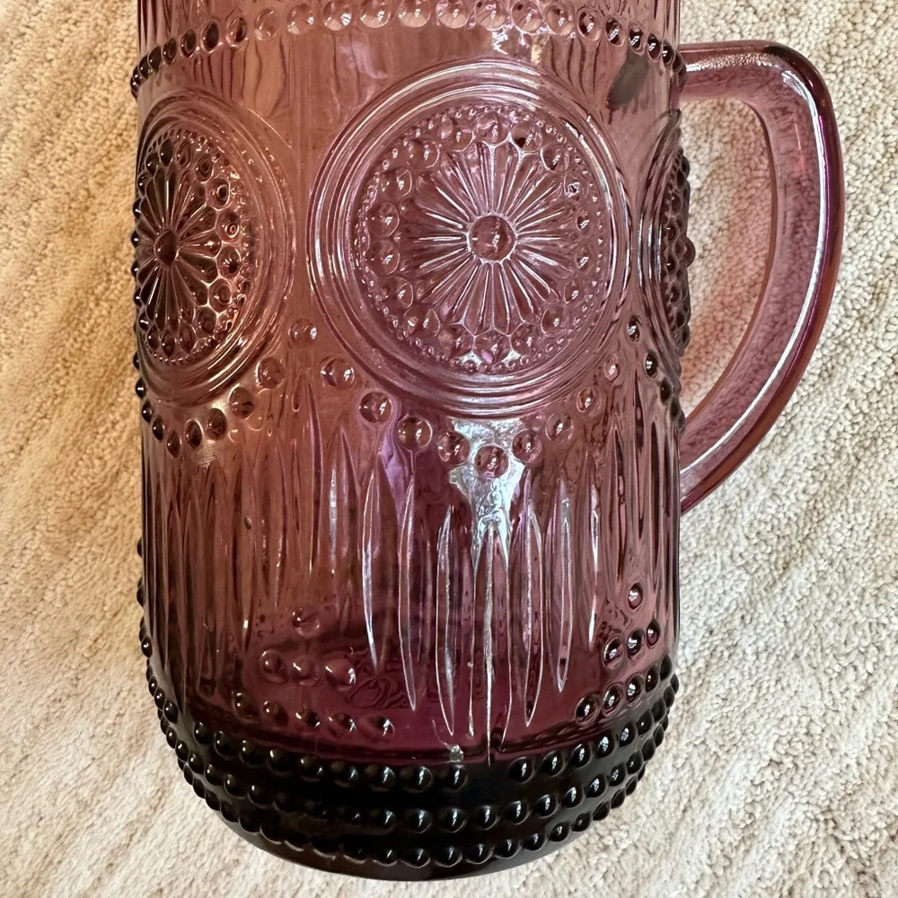 THE PIONEER WOMAN Adeline-Plum Glass Pitcher 54 Oz | 1.59 Liter Pitcher